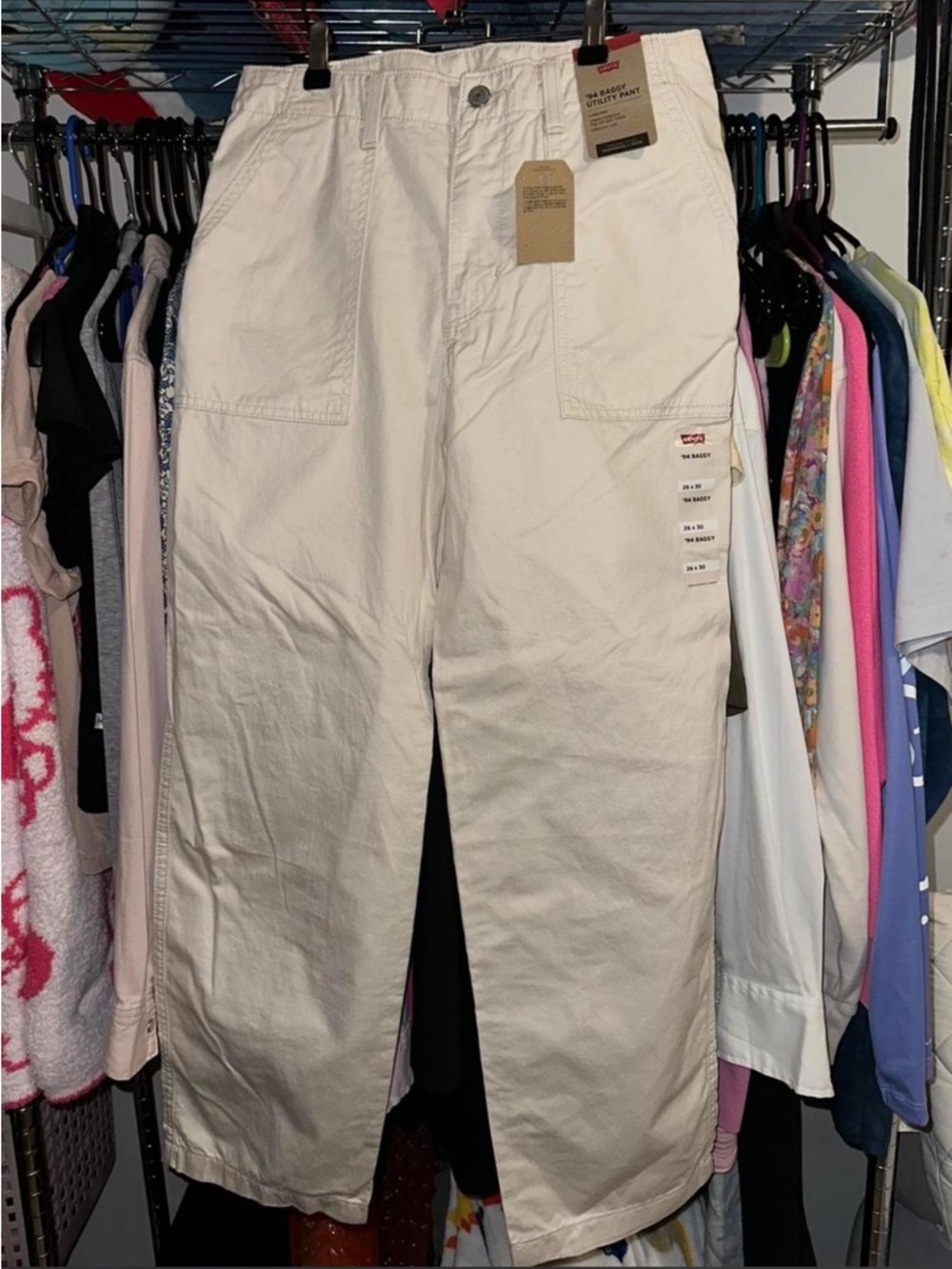 Levi's Off-White Cropped Carpenter Pants